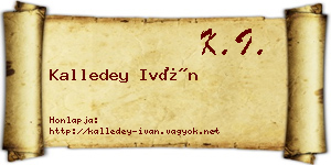 Kalledey Iván névjegykártya