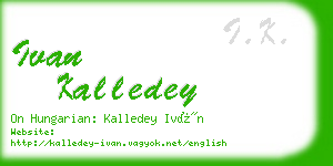 ivan kalledey business card